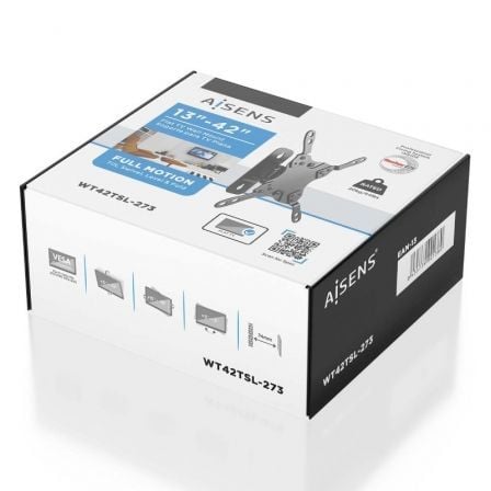 Soporte de Pared Giratorio/ Inclinable/ Nivelable Aisens WT42TSL-273 para Monitores y TV de 13-42"/ hasta 20kg - Imagen 5