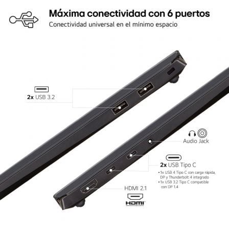 Portátil LG Gram 14Z90S-G.AD78B Intel Core Ultra 7-155H/ 32GB/ 1TB SSD/ 14"/ Win11 - Imagen 4