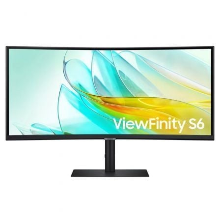 Monitor Profesional Ultraparonámico Curvo Samsung ViewFinity S6 S34C652UAU 34"/ UWQHD/ Multimedia/ Regulable en Altura/ Negro