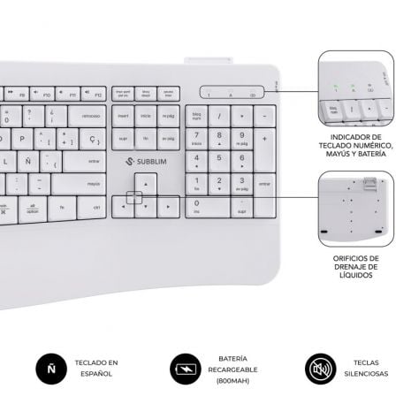 Teclado y Ratón Inalámbrico Subblim Combo Dual Office Prowave/ Blanco - Imagen 2