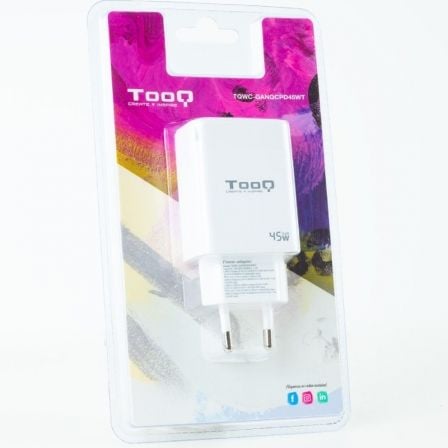 Cargador de Pared GaN TooQ TQWC-GANQCPD45WT/ 1xUSB Tipo-C/ 1xUSB/ 45W - Imagen 5