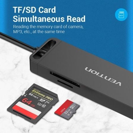 Docking USB 3.0 Vention CHVBB/ 3xUSB/ 1xMicroUSB PD/ 1xLector Tarjetas/ Negro - Imagen 4