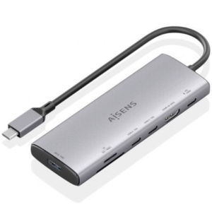 Docking USB Tipo-C Aisens ASUC-7P031-GR/ 1xHDMI 4K/ 1xUSB/ 2xUSB Tipo-C/ 1xLector Tarjetas/ 1xUSB Tipo-C PD/ Gris