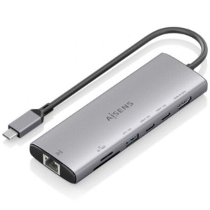 Docking USB Tipo-C Aisens ASUC-7P032-GR/ 1xHDMI 4K/ 1xUSB/ 2xUSB Tipo-C/ 1xRJ45/ 1xLector Tarjetas/ Gris