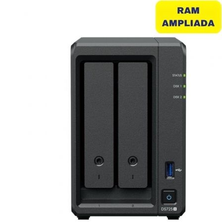 NAS Synology Diskstation DS725+/ 2 Bahías 3.5"- 2.5"/ 16GB DDR4/ Formato Torre