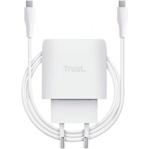 Cargador de Pared GaN Trust Maxo 45W Compatible con Apple/ 1xUSB Tipo-C/ Incluye Cable USB Tipo-C/ 45W