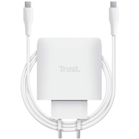 Cargador de Pared GaN Trust Maxo 65W/ 1xUSB Tipo-C/ Incluye Cable USB Tipo-C/ 65W