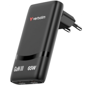 Cargador de Pared GaN Verbatim Fold 'n' Go/ 2xUSB Tipo-C/ 65W