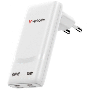 Cargador de Pared GaN Verbatim Fold 'n' Go/ 2xUSB Tipo-C/ 65W