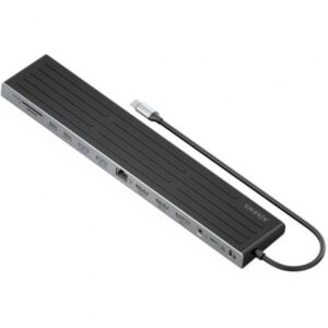 Docking USB Tipo-C Aisens ASUC-13P042-GR/ 2xUSB Tipo-C/ 1xUSB Tipo-C PD/ 2xUSB/ 2xHDMI/ 1xDisplayPort/ 1xLector de Tarjetas/ 1xJack 3.5mm/ 1xRJ45/ Gri
